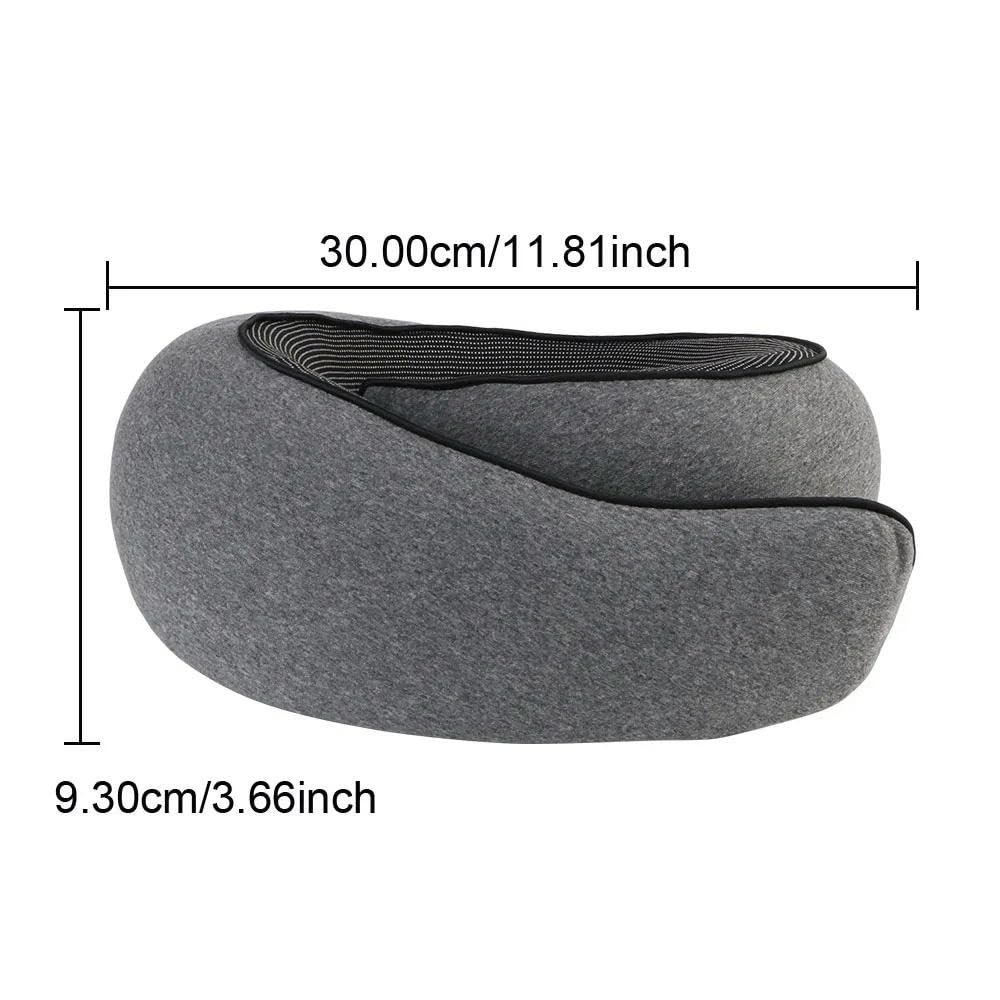 Almohada de viaje de espuma viscoelástica en forma de U para apoyo del cuello y descanso cómodo