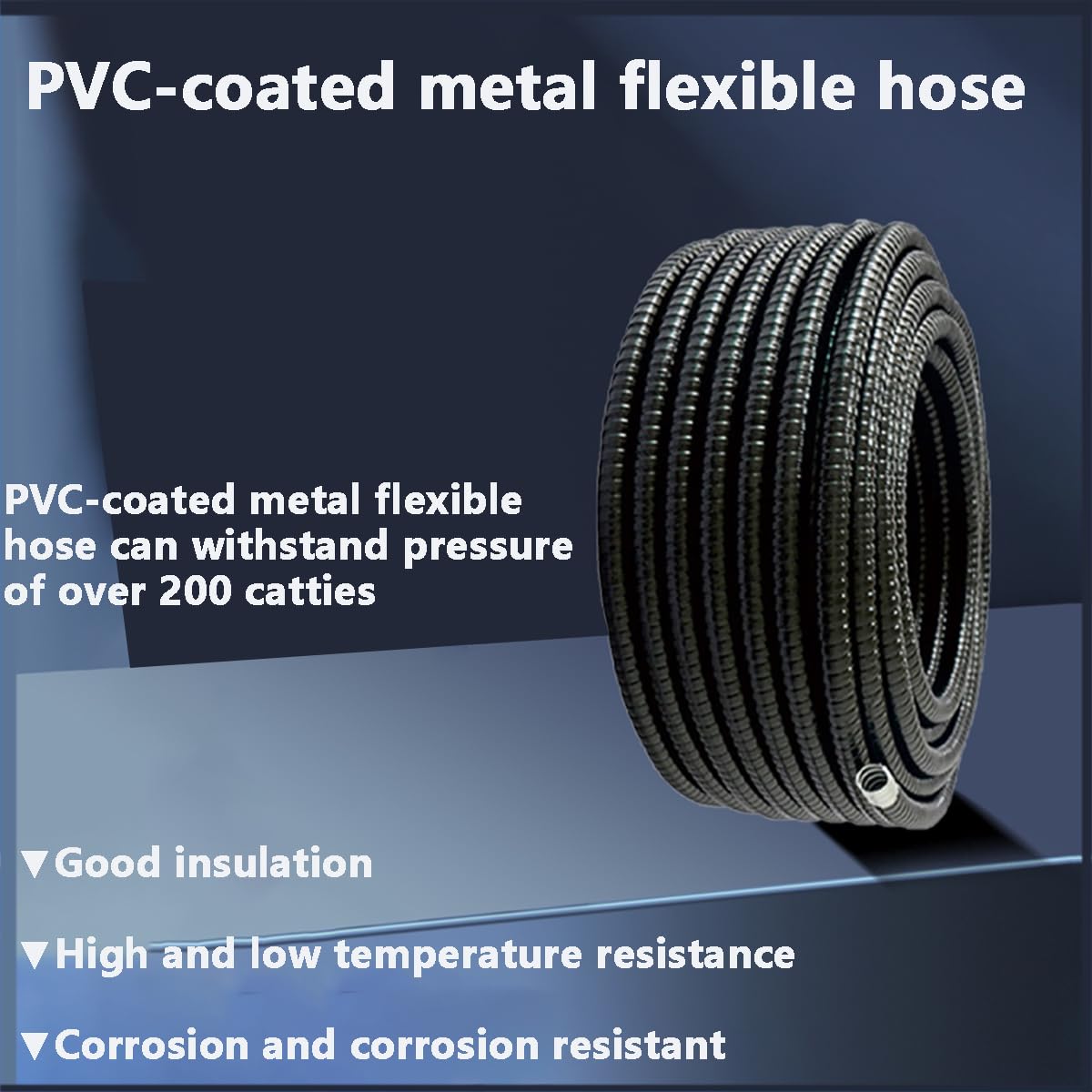 Guaina Flessibile Metallica Rivestita in Plastica Protezione Cavi Elettrici Tubo Acciaio Flessibile Impermeabile Esterno,10mm 100m