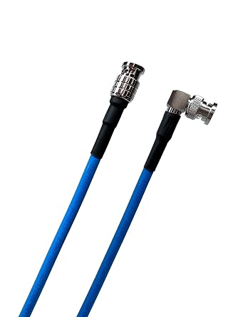 Custom Cable Connection 6 Foot - 12G Rated RG6 Belden 4694R 18AWG 4K UHD SDI BNC Right Angle to Straight Cable 115726-6BL