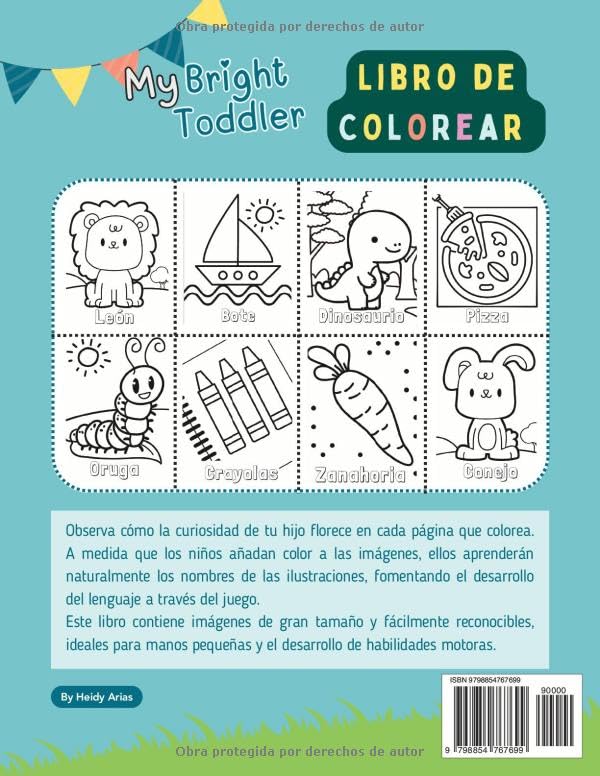 Miniatura 2 de My Bright Toddler, Libro de colorear Version en Español. Lee y colorea imágenes de gran tamaño (Spanish Edition)