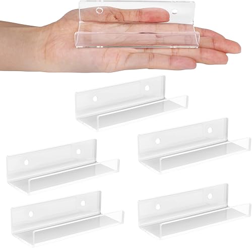 Estante para discos de vinilo, soporte de pared, paquete de 6 soportes de discos de acrílico transparente de 4 pulgadas, estantería para niños,