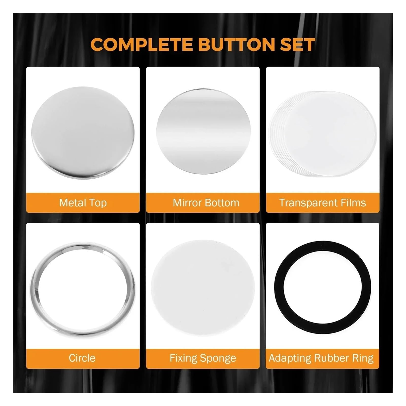 100 set di 58 mm 75 mm portachiavi specchio distintivo vuoto spille pulsanti specchietti tascabili parti rotonde for macchina for la produzione di pulsanti Realizzazione efficiente(75mm)