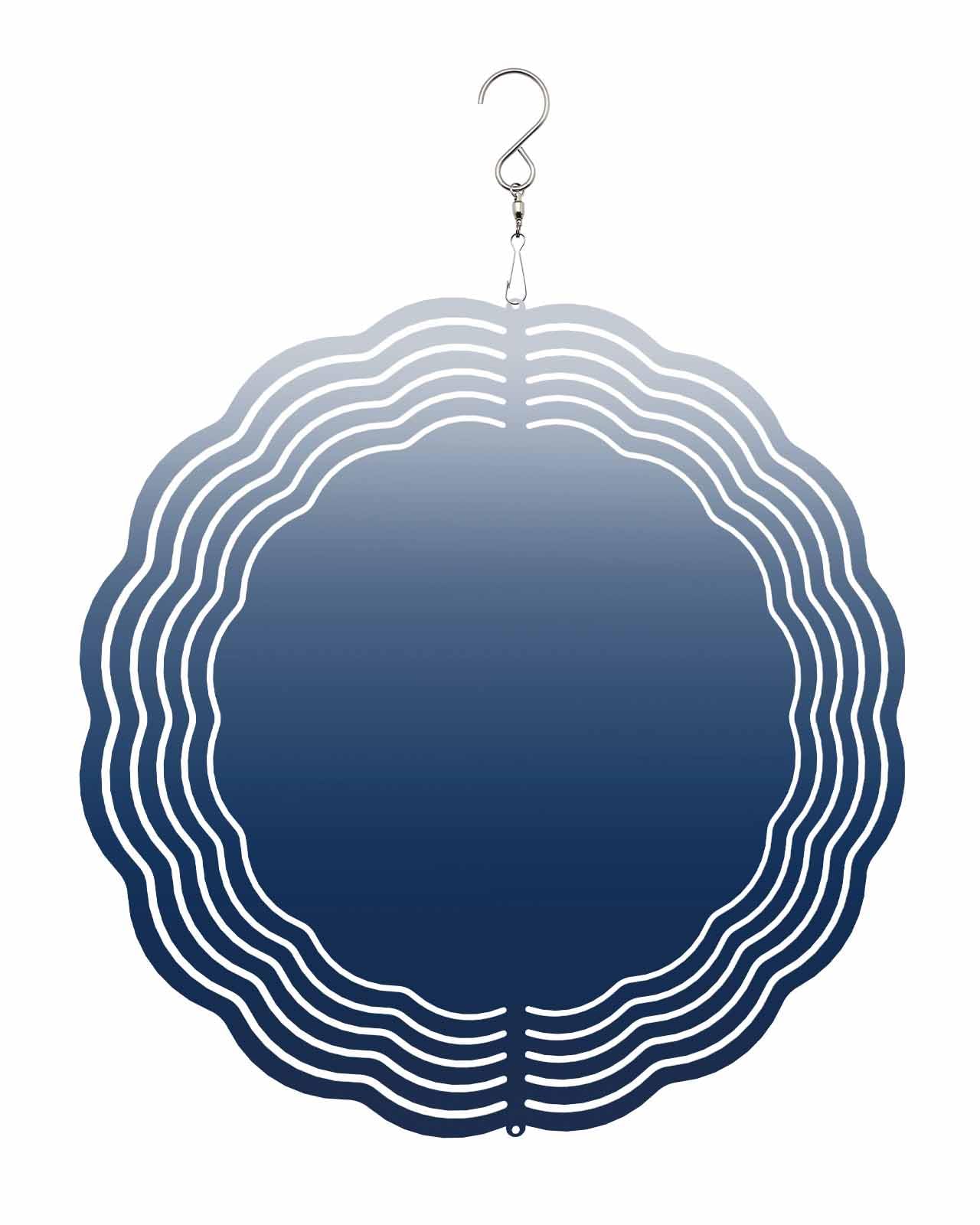 Vintage Wind Spinners, Gradient Navy Blue Hanging Wind Spinners for Yard and Garden 3D Stainless Steel Metal Sculptures Crafts Ornaments 10 Inch