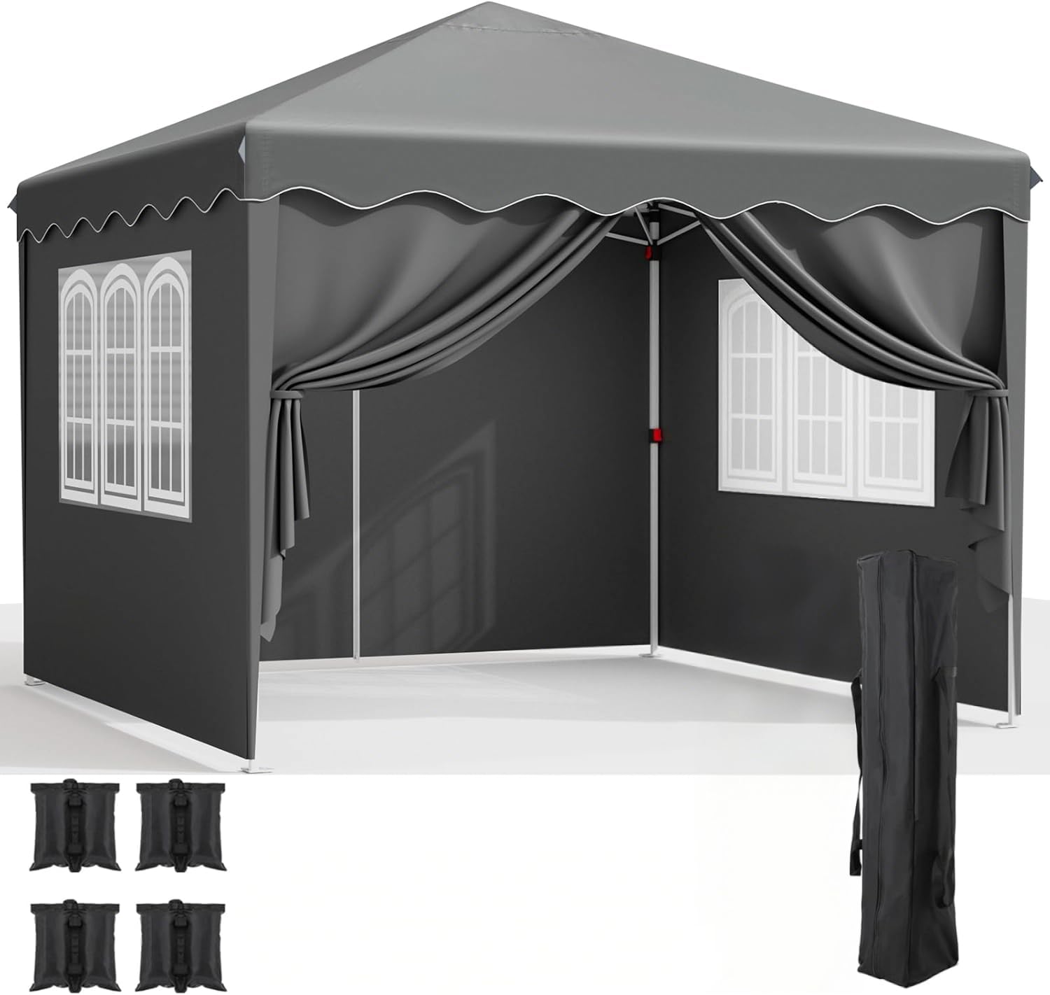 Pawilon składany 3 x 3, wodoszczelny, stabilny, składany namiot One Touch, namiot imprezowy, metalowe podpory, ochrona przed promieniowaniem UV, składany namiot ogrodowy, na imprezę, na kemping