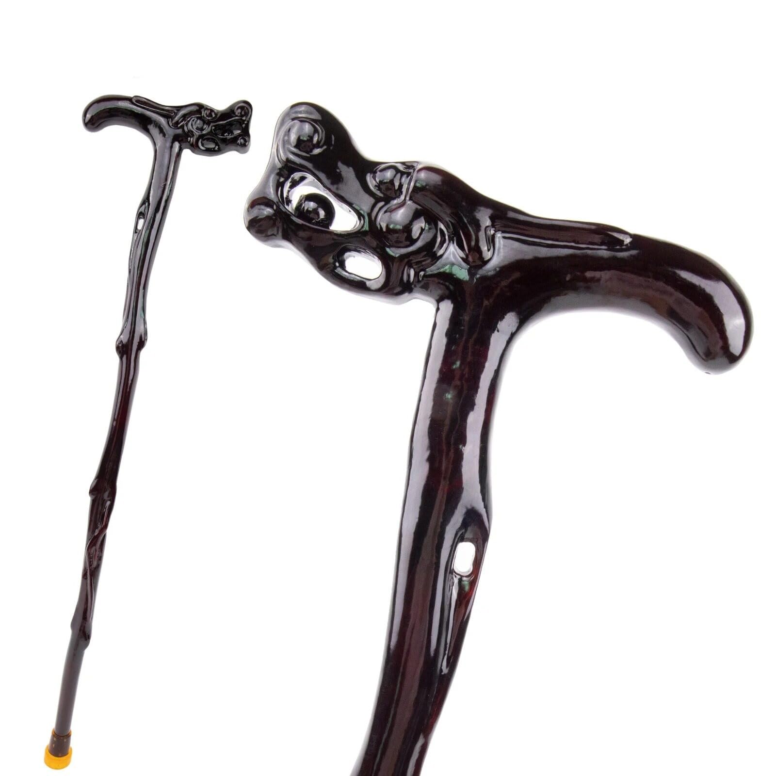 Bastoni da Passeggio in Legno a Forma di Drago, con Impugnatura Ergonomica e Punta in Gomma Antiscivolo, Bastone Decorativo di Lusso Cospaly per Uomo e Donna 88 Cm