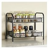 Generic Movable Hand Trucks Multifunction Shelving Unit, Household Kitchen Spice Rack Storage Rack, Multi-Layer Metal Sundries Rack Makeup Organizer, Space Saving
