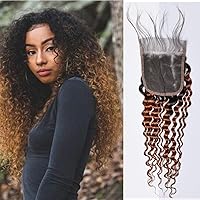 Vista 1 de Cabello humano virgen brasileño degradado 30 con cierre de encaje 4x4, 100% cabello virgen humano sin procesar, línea capilar prearrancada, cierre