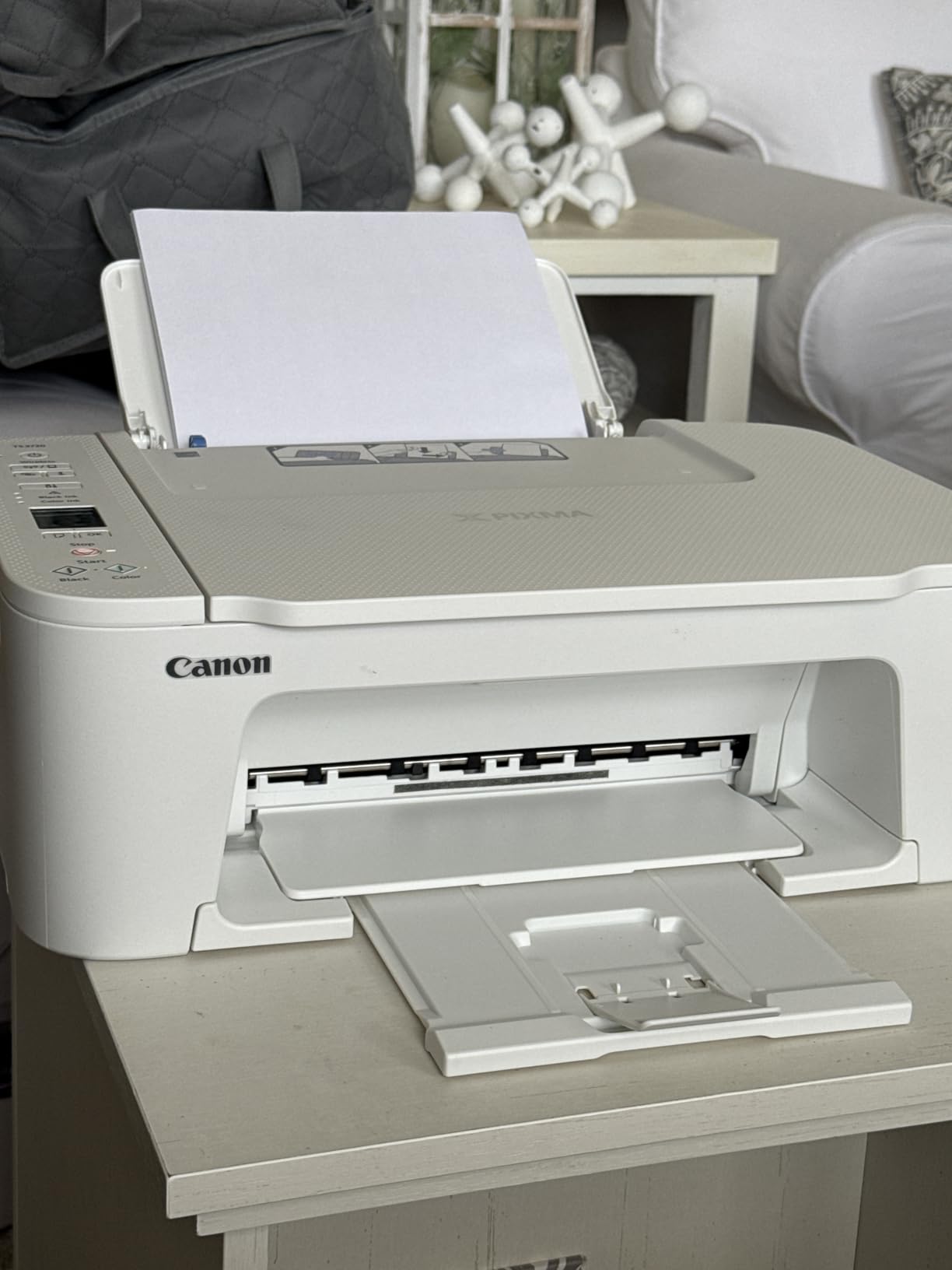 Canon PIXMA TS series printer close up of print output