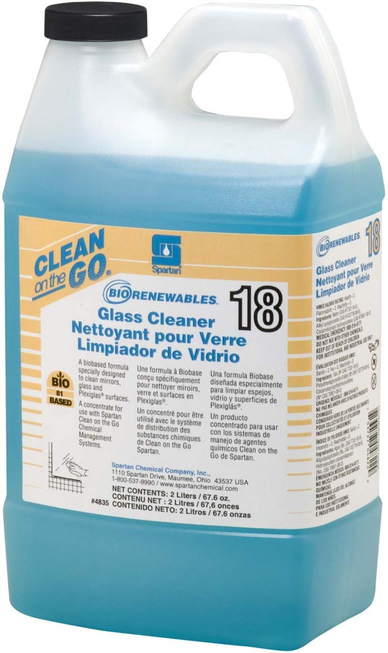 Spartan BR Clean On The Go #18 Glass Cleaner 2 Liter Case of 4