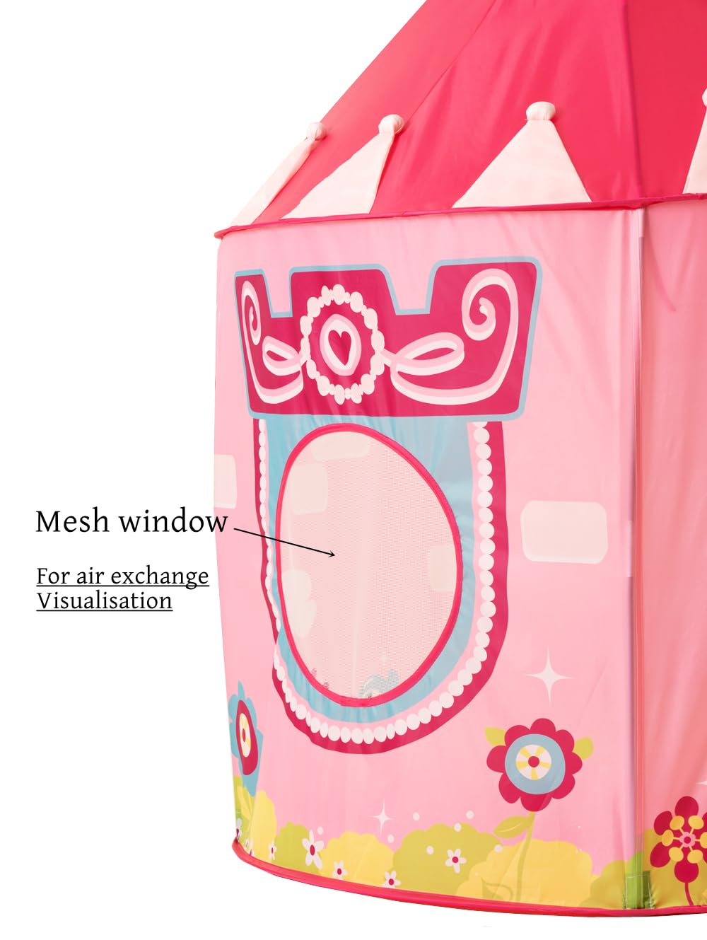 Plegable para niños, Carpa de Juegos para niños, Tienda de bebé para Interior y Exterior, casa de Juegos de yurtas para Guardar Juguetes, con Bolsa de Transporte (Jardín Rosa)