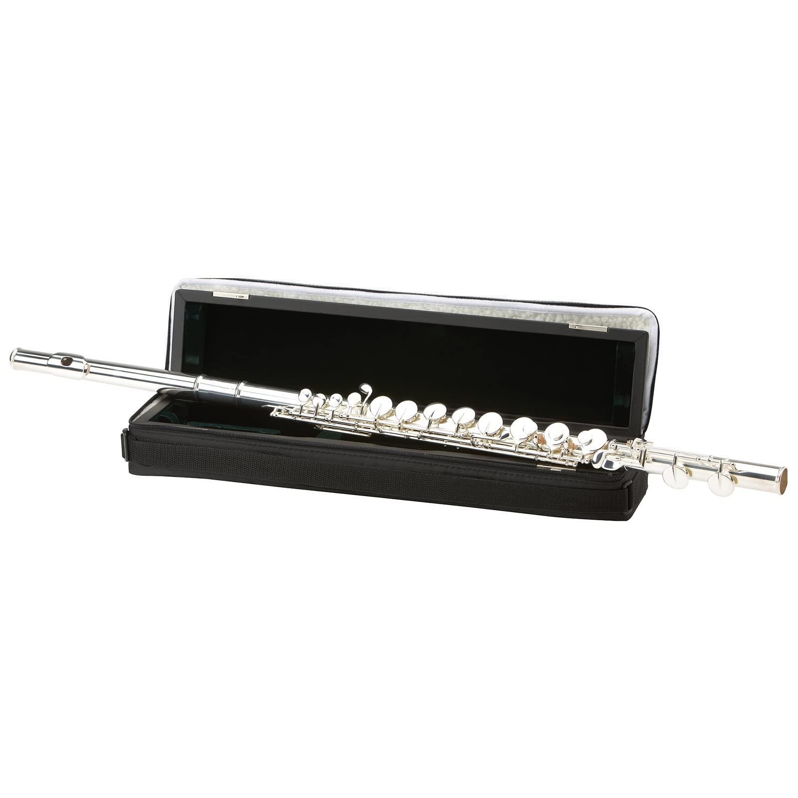 Flet instrument Flet Studencki Z Prostym/zakrzywionym Łbem Nowy Posrebrzany Zespół Szkolny Flet C Tone 16 Klawiszy Zamknięty Otwór Z Etui (Color : Straight)