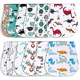 Benoxine Baby Burp Cloths & Baby Bibs 2-in-1 Design Large Size 3 Layers Thicken Cotton Super Absorbent and Soft Baby Spit Up Burping Rags Baby Burp Cloth Set for Boys and Girls Solid 12 Pack