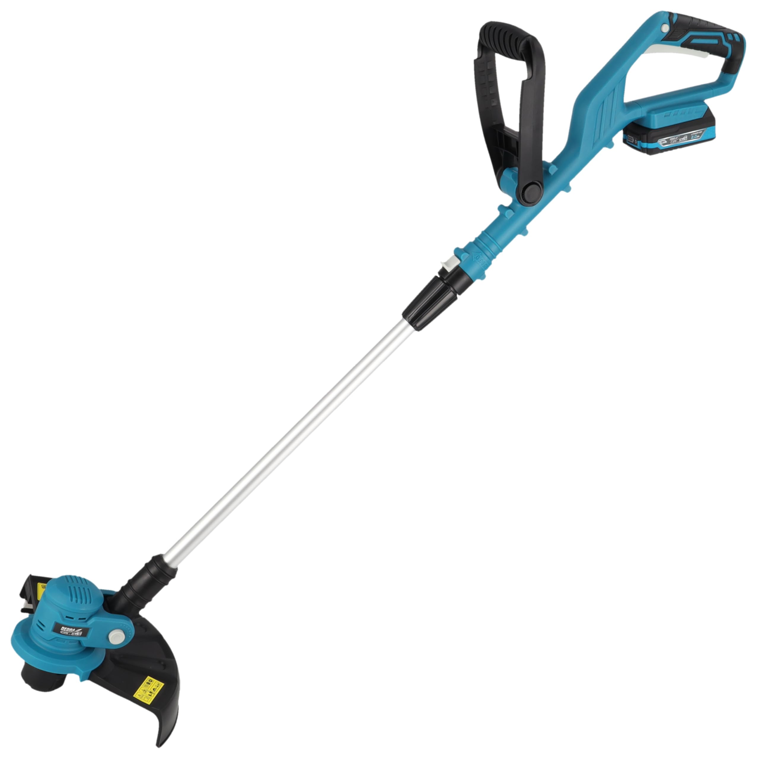 DEDRA elektryczna podkaszarka do trawy z akumulatorem 2,0 Ah18 V i ładowarką, średnica cięcia Ø 30 cm, 8800 obr./min, lekka i ergonomiczna, waga 1,9 kg, rura teleskopowa i regulowany uchwyt