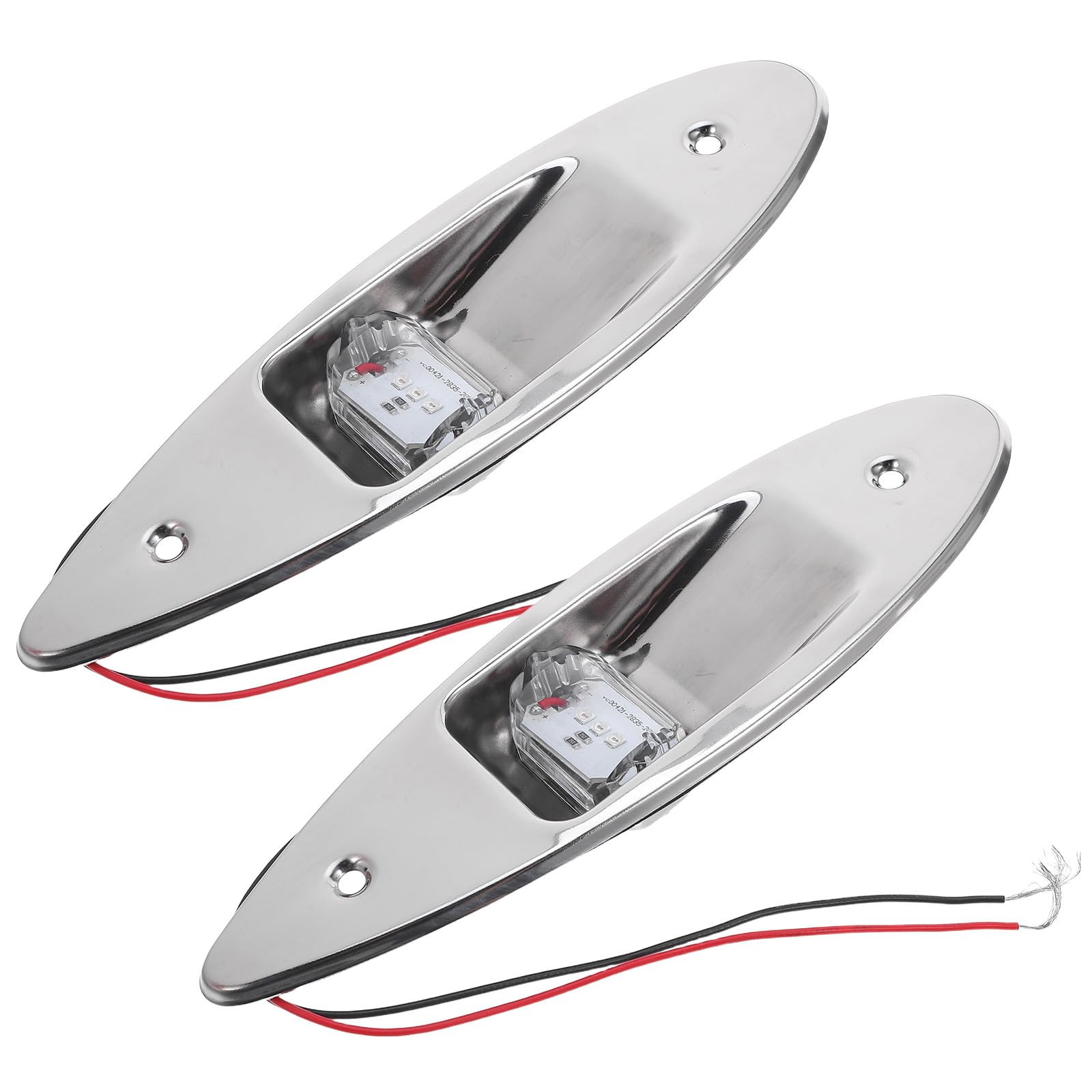 2 pezzi Luci di Navigazione LED per Barca Acciaio Inossidabile Marino Rosso e Verde Incasso per Prua Yacht Pontoon Kayak