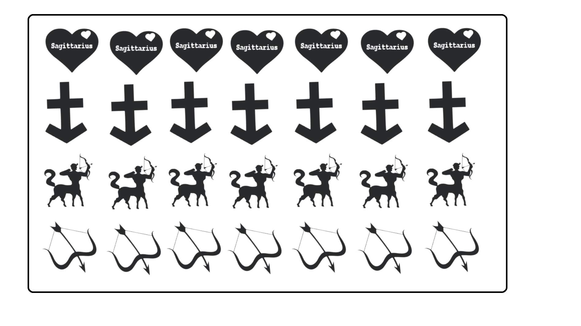 Sagittarius Zodiac Collection (Sagittarius Stickers Black)
