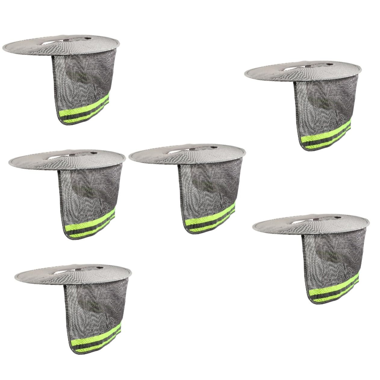 iplusmile 6 Pièces Pare Soleil pour Casque de Sécurité avec Protection de Nuque Réfléchissante Visière Respirante UV pour Chantiers Extérieurs Couvre Casque et Confortable
