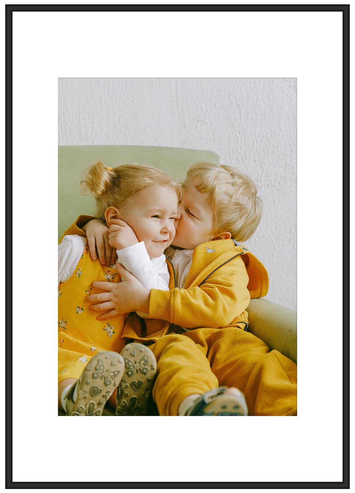 Atobart Black Aluminum Aluminum Picture Photo Frame Size In A2(42X59.4cm) Without Mat And A3(29.7X42cm) With Mat Plexiglass Front For Wall Mounting In Living Room Bedroom Gallery Set Of 1