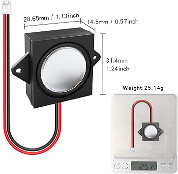 MakerHawk Arduino Speaker - 2pcs 3W 8 Mini Speaker, Full-Range, JST-PH2.0mm-2 Pin Interface, 3.3V-5V