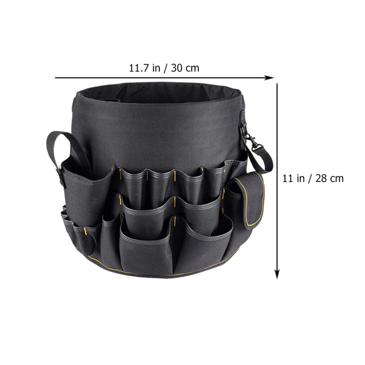 Bolsa Portaherramientas Negra de Oxford con Múltiples Bolsillos