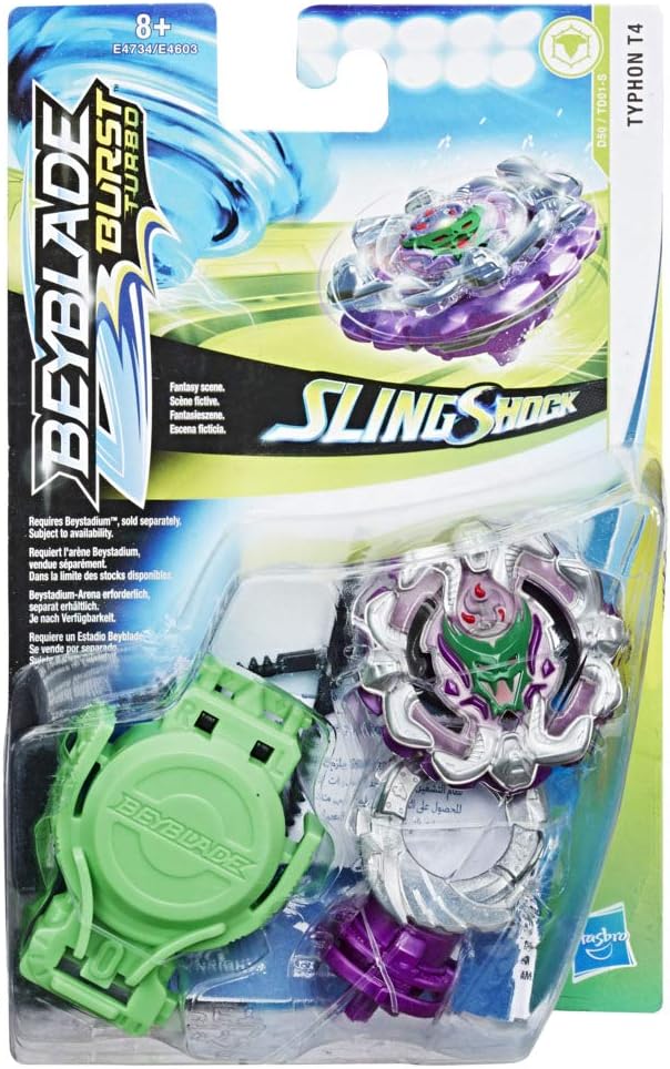Burst Turbo Slingshock Typhon T4 Starter Pack – Battling Top & Right/Left-Spin Launcher, Age 8+
