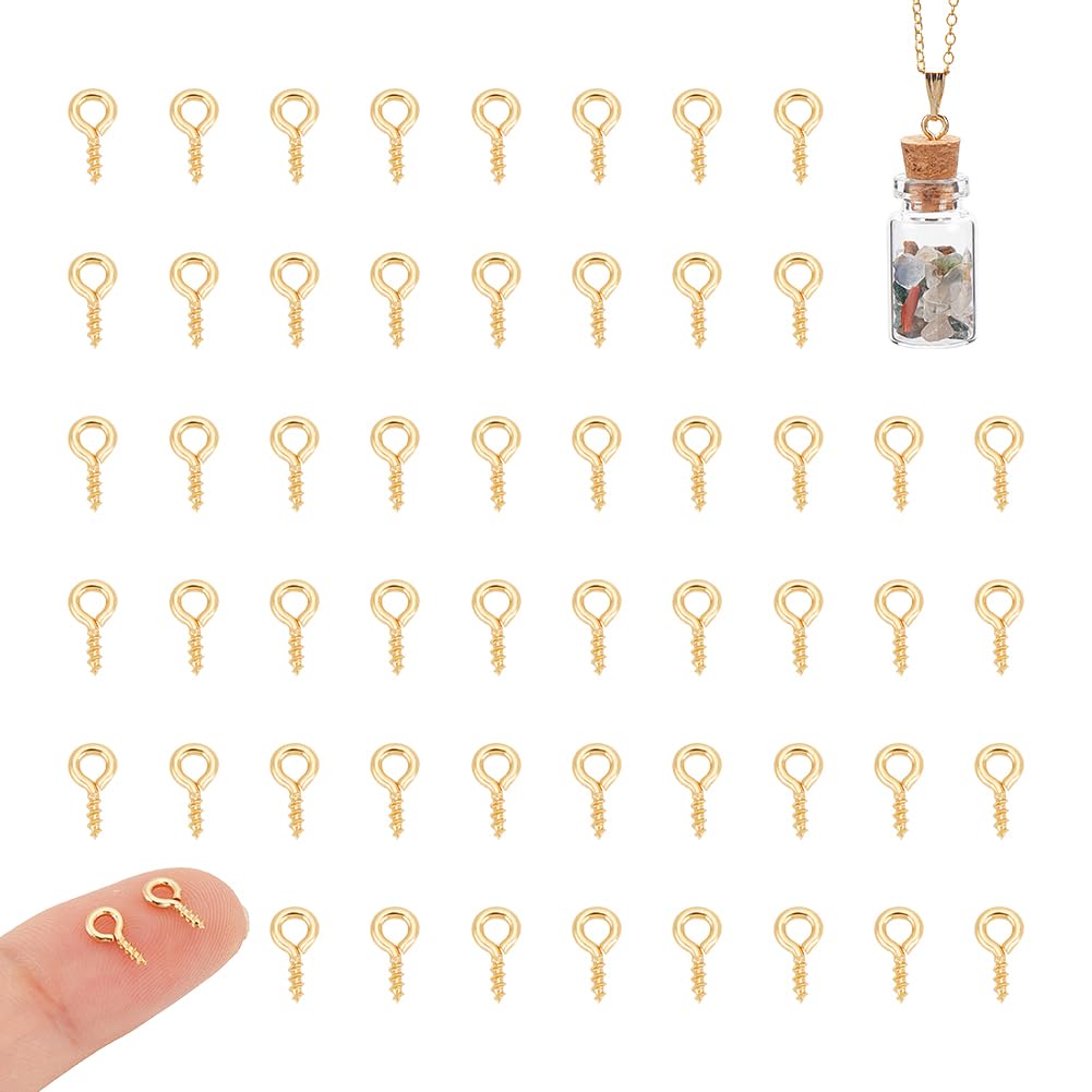 Viti Con Occhiello Placcate Oro 18K - 150 Pz Per Bigiotteria Fai Da Te - Foto 4