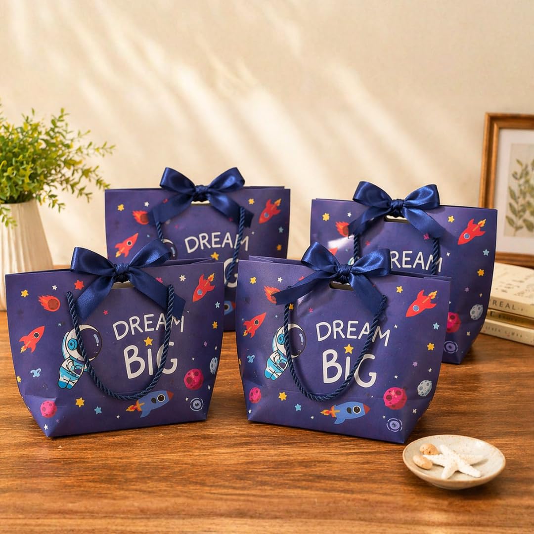 SATYAM KRAFT 6 Pcs Decorative Gift Box with Handle & Ribbon | Premium Printed Hamper Box for Gifting, Return Gifts, for Birthday Return Gifts, Sweets, Wedding, Storage & Home Décor (Small) (Blue)-image-46