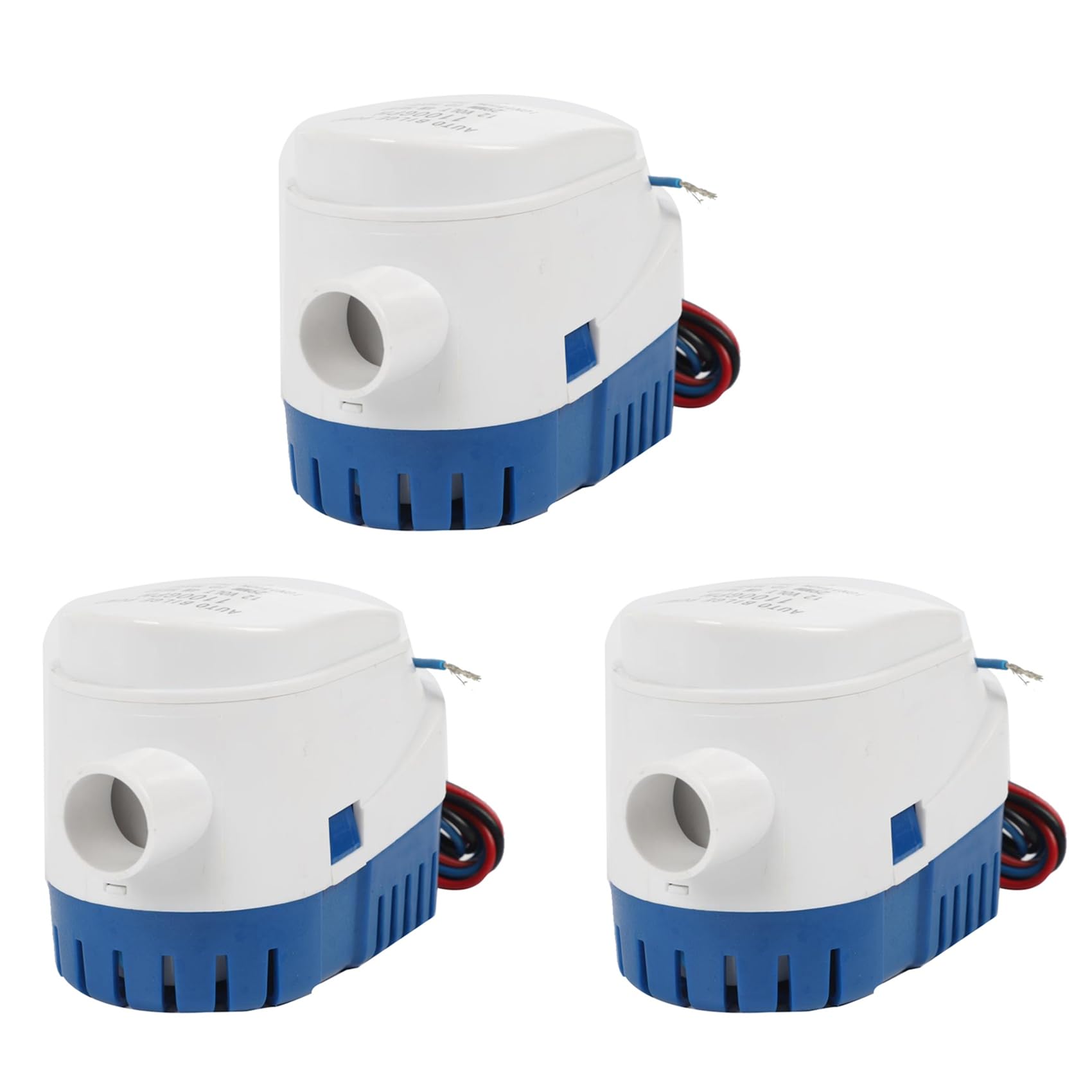 Jnchdghwa 3X 12V Bilge Pump 1100GPH Automatic Boat Marine Water Pump Submersible Yacht Boat Motor Seaplane Houseboat Pump