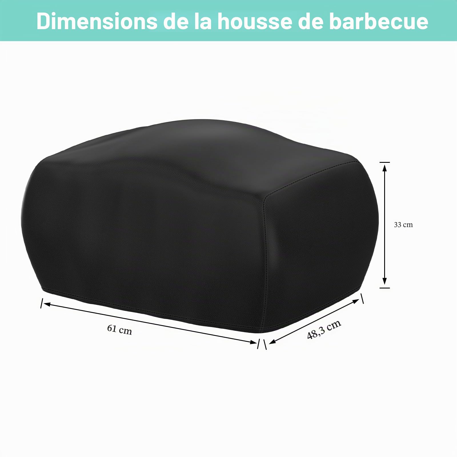 Housse de Gril Ninja Woodfire OG701EU Oxford étanche à la poussière 24"×19"×13" avec Bande élastique
