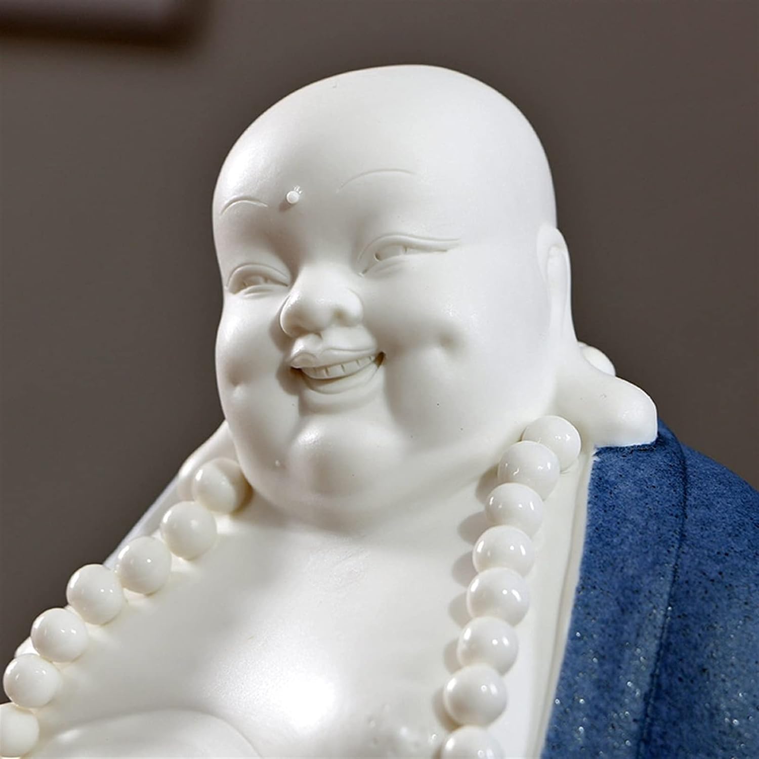 Buddy Statuetka Elegancka Śmiejący Się Posąg Buddy Chiński Duży Brzuch Pieniądze Maitreya Budda Rzeźba Figurki Do Dekoracji Przydomowego Ogrodu Budda Dekoracyjna Figurka(Blue)