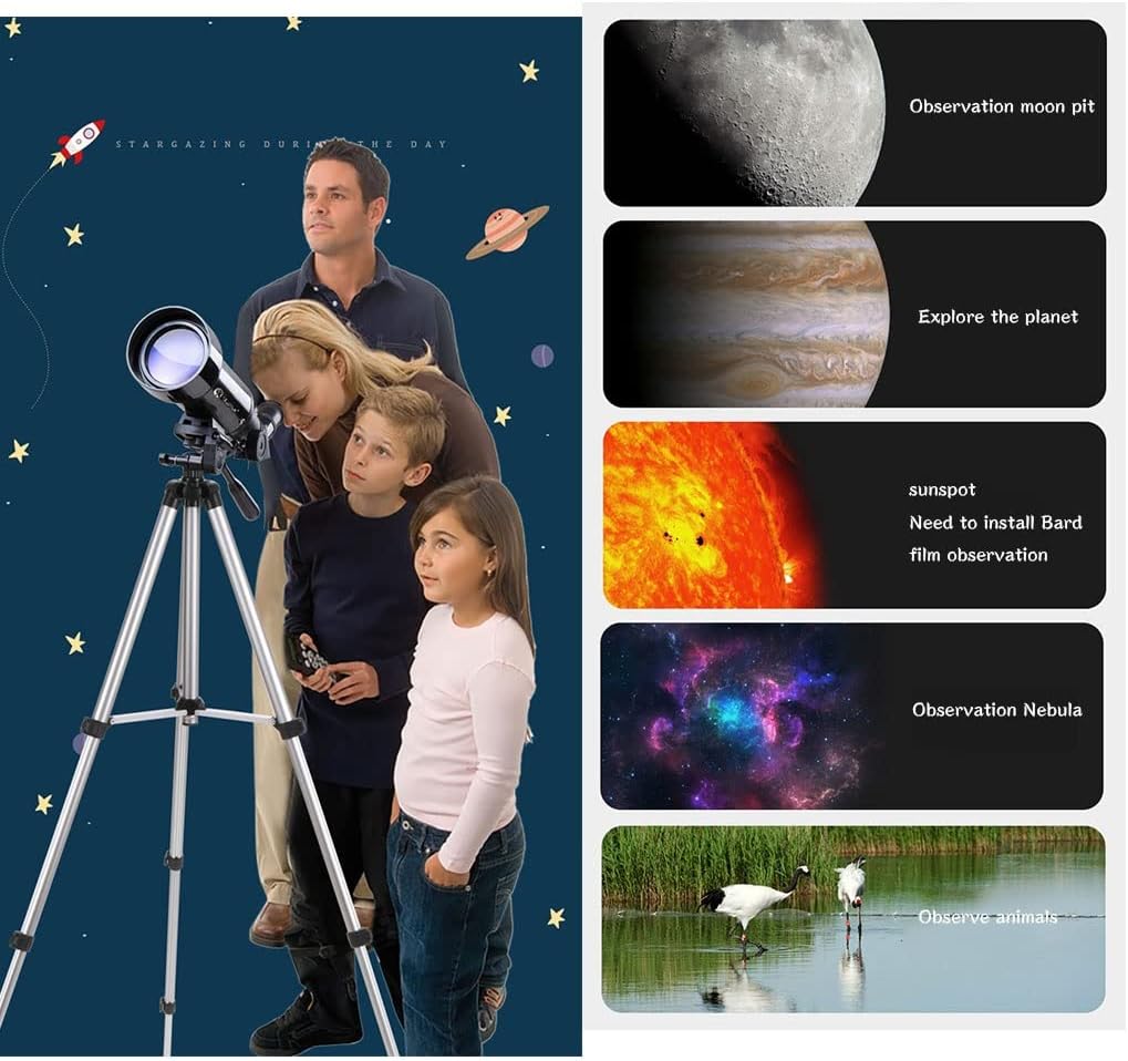 LSLYTQ Spacmirrors Refractor Telescope for Adults and Beginners,70mm Aperture 400mm AZ Mount,Astronomy Telescope for,'s Gifts
