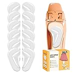ZUCNANA Arch Support Inserts for Women Flat Feet (6 Pairs), Soft Gel Arch Support Insoles for Plantar Fasciitis, Reusable Arch Pads for Foot Pain Relief, One Size Fits Any (Clear)