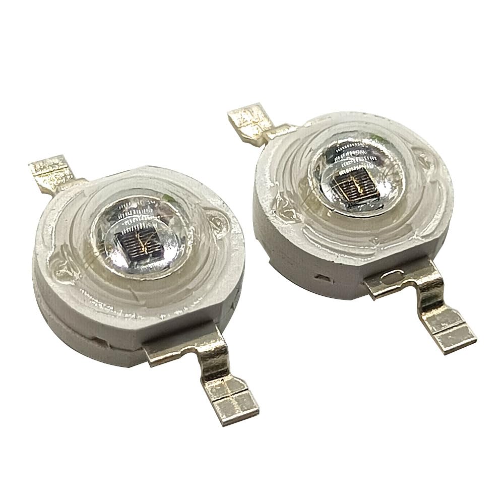10Pcs 3W IR 680nm740nm 760nm 800nm 850nm 880nm 900nm 940nm 980nm 1000nm Infrared LED Bulbs Chip COB for CCTV Camera Night Vision (IR 845-850nm)