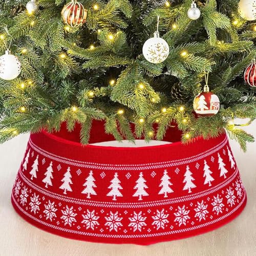Couverture en tricot réglable pour sapin de Noël lavable pour protéger le sol du salon