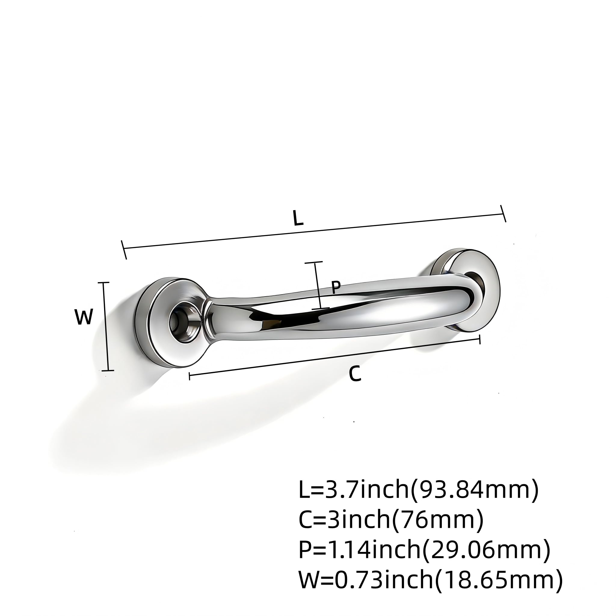 KHTUMEWARE-BRASS Polished Chrome Cabinet Pulls CTC 3 in (76 mm) in Polished Chrome — KHTUMEWARE