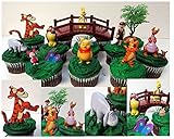 DISNEY WINNIE THE POOH 16 Piece Birthday CUPCAKE Topper Set Featuring Winnie the Pooh, Piglet, Eeyore, Kanga, Roo, Tigger, Owl, Rabbit and Christopher Robin, Themed Decorative Accessories, Figures Average 1/2