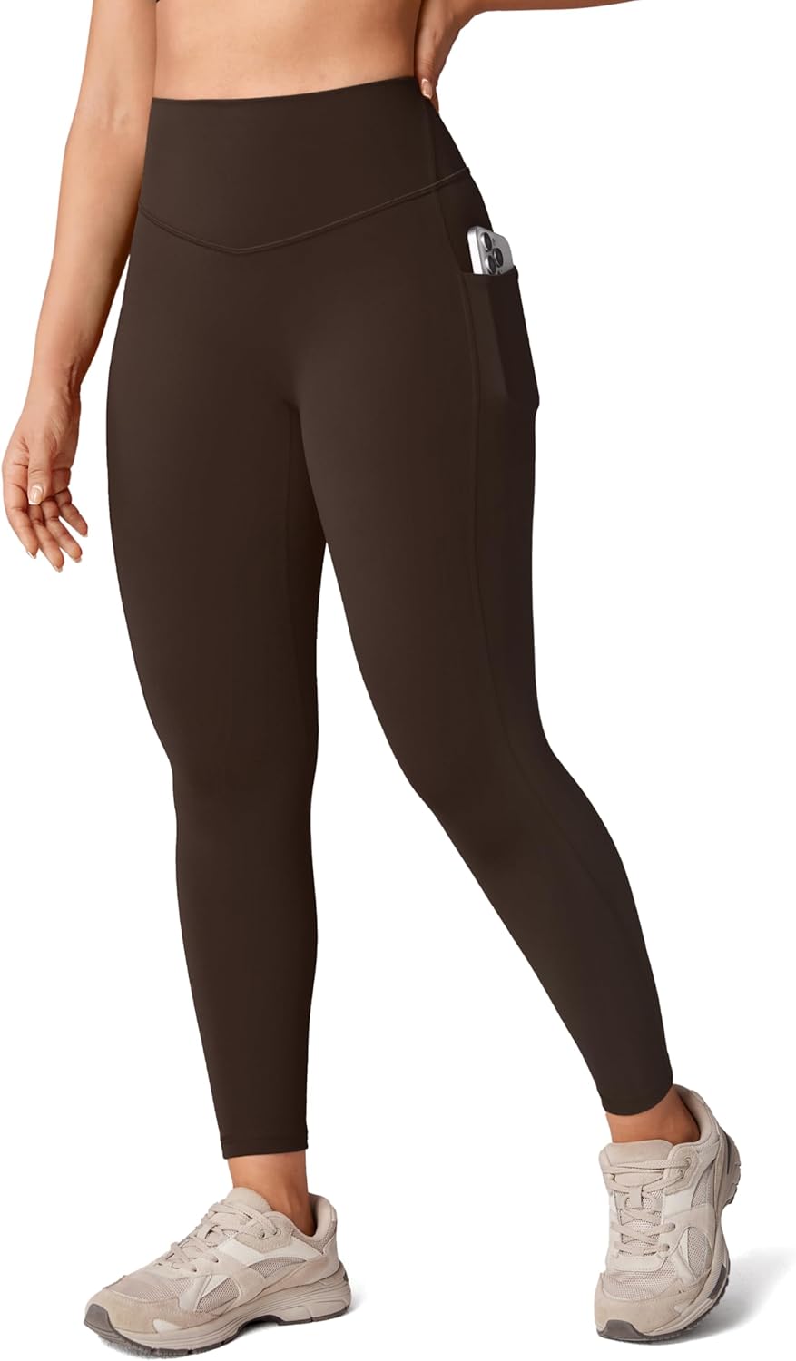 UNISSU Hugcurve No Front Seam High Waisted Workout Leggings with Pockets for Women Buttery Soft Yoga Pants Gym Tights - 25''
