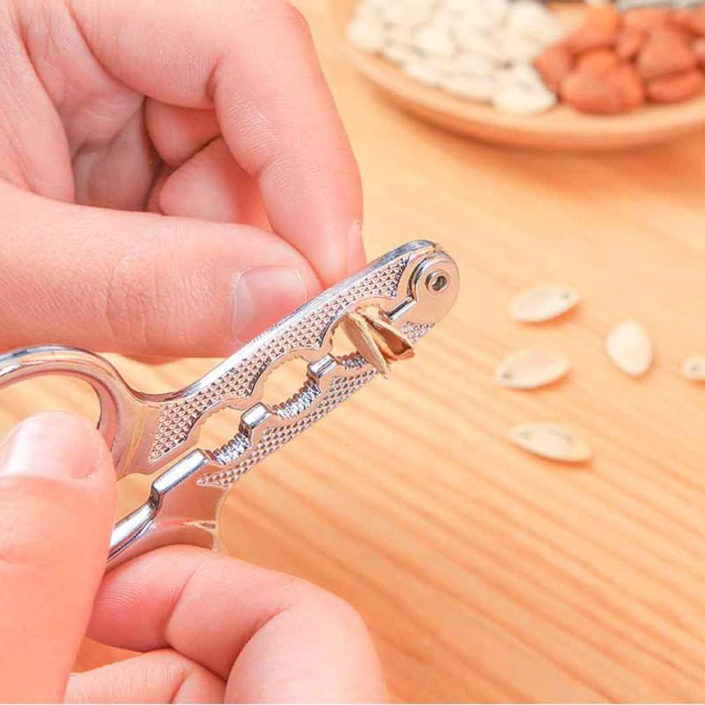 Luxshiny Melon Seed Plier Scissor Nut Cracker 3.54 Inch Ergonomic Sheller Tool for Pine Nuts Sunflower Seeds Pumpkin Seeds Kitchen Gadget