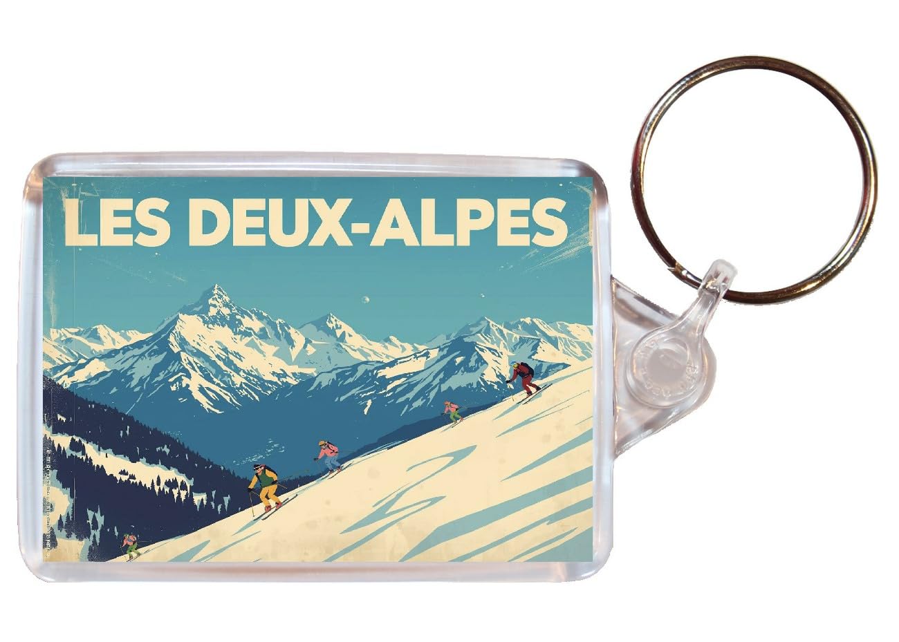 Baked Bean Store Les Deux-Alpes - France - Double Sided Keyring Artistic BBSKEY189