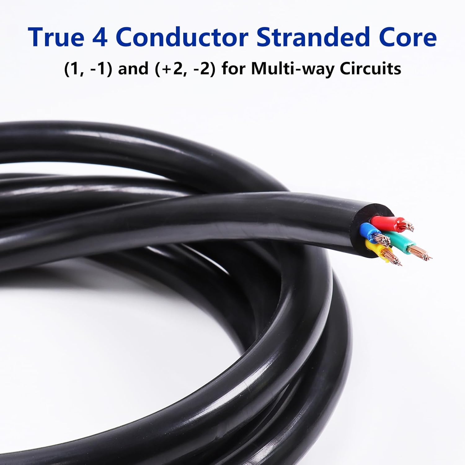 True 4 Conductor Pack of 2 Speakon Panel Mount Socket to Speakon Cable - 2 Packs 3.3 Feet 4 Core SpeakON Male to Female Audio Extension Wire with Twist Lock (4 Conductors)