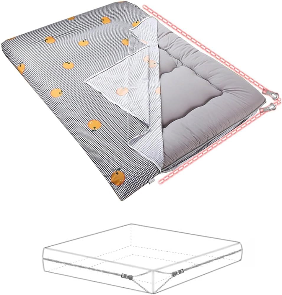 Bezug Aus 100% Baumwolle Mit Reißverschluss Maschinenwaschbarer Futon-Bodenmatratzenbezug,für Traditionelle Japanische Futon-Matratze,Tatami-Matratzenschutzhülle(Size:180x200cm/71x78,Color:G)