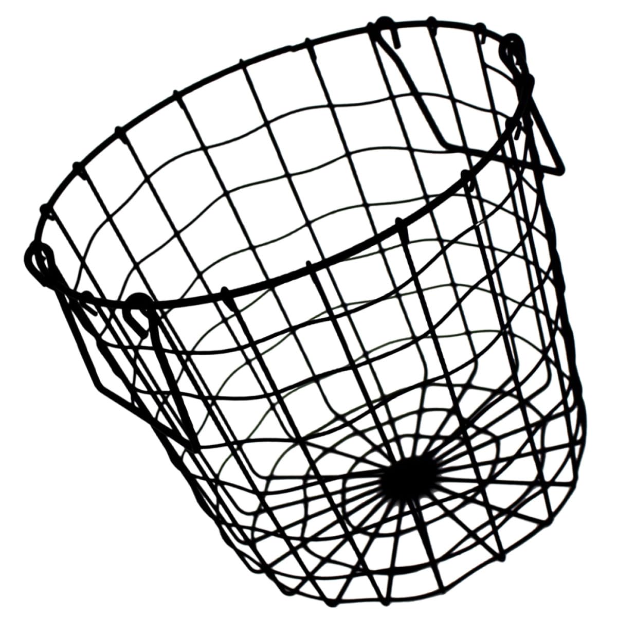 Panier de rangement métallique noir grand modèle bac en fer ajouré polyvalent