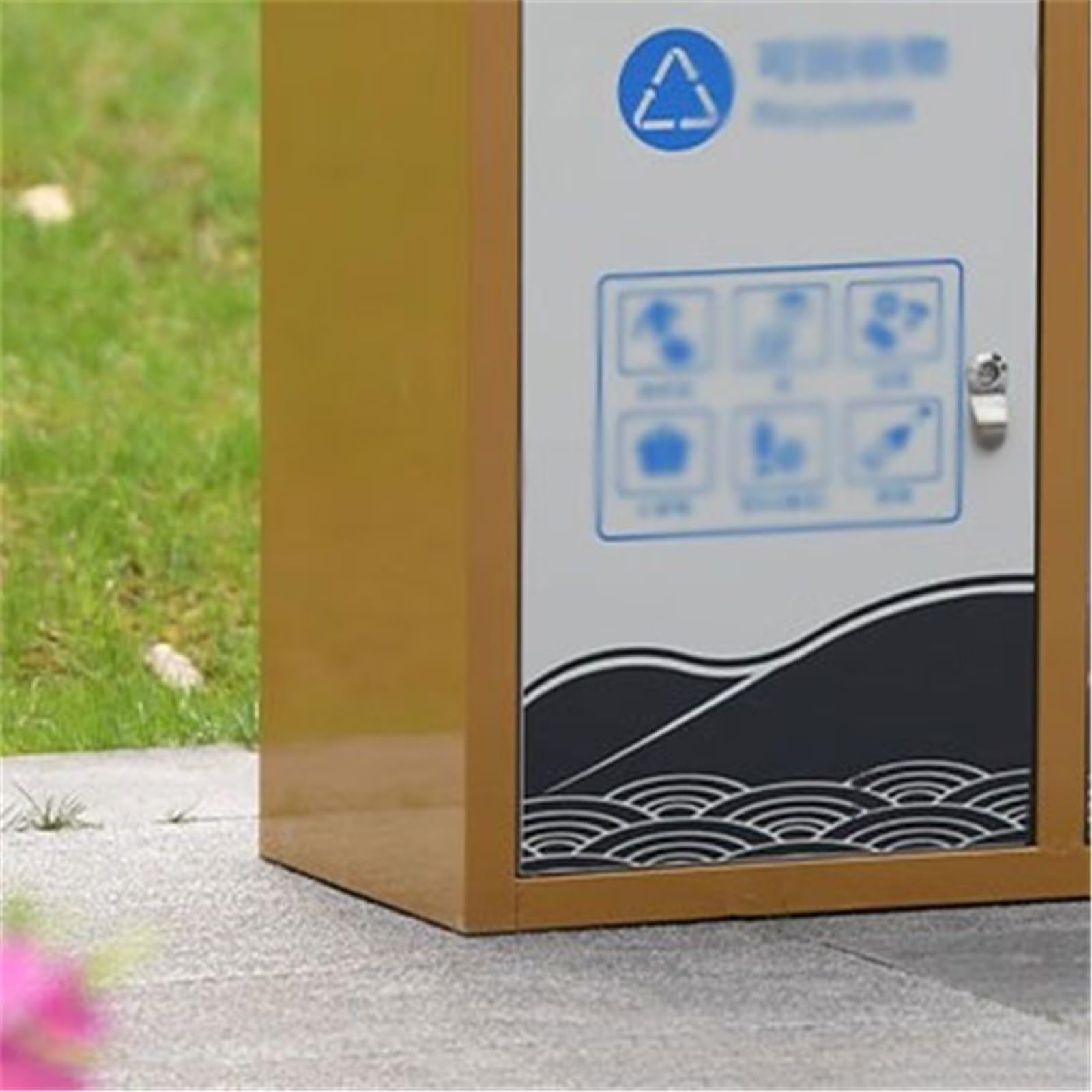 Papelera de Reciclaje Bote de Basura de Calle de Cubo de Basura de Doble Barril al Aire Libre