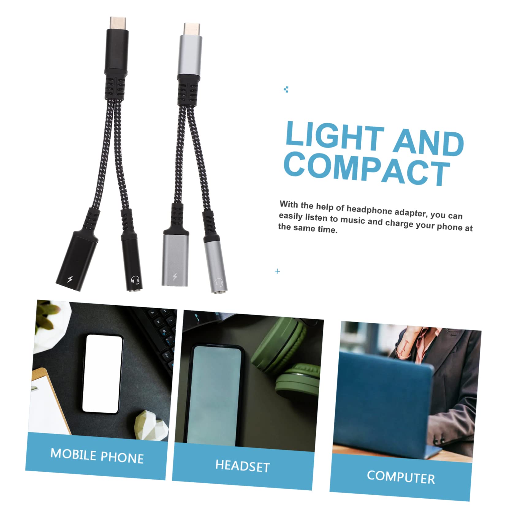 Uonlytech 4pezzi Adattatore Usb c Jack Audio Caricatore Compatibile Smartphone e Simultanei