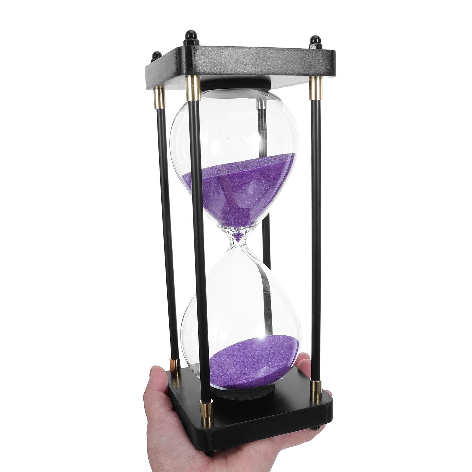 Reloj de Arena de 60 Minutos Púrpura Marco de Madera para Oficina