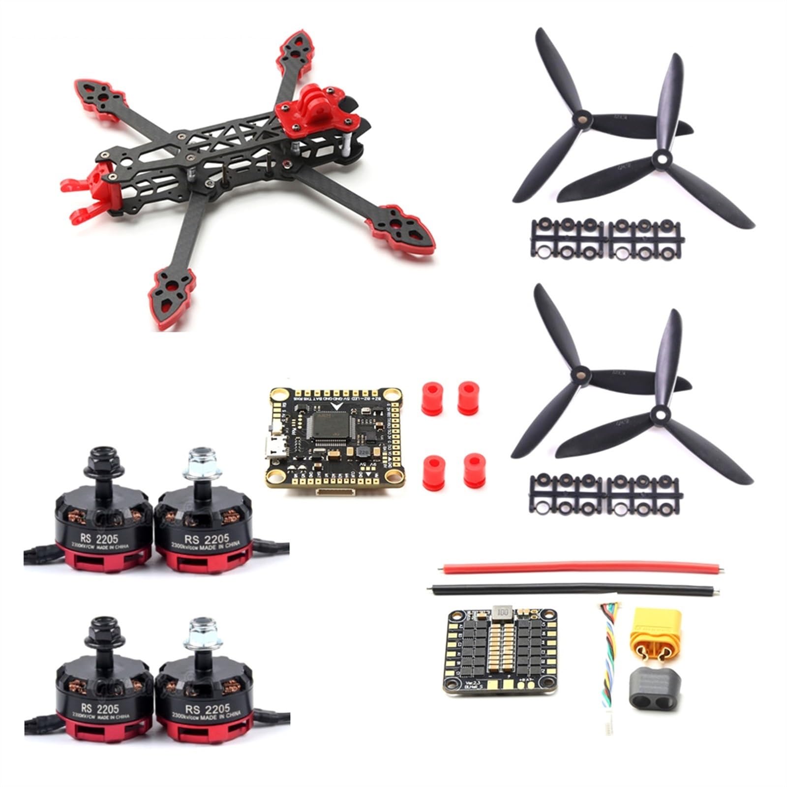 MANGRY Mark4 5inch Frame 224mm Wheelbase 5mm Arm For Apex FPV Freestyle RC Racing Drone Models (Color : Sets 2)