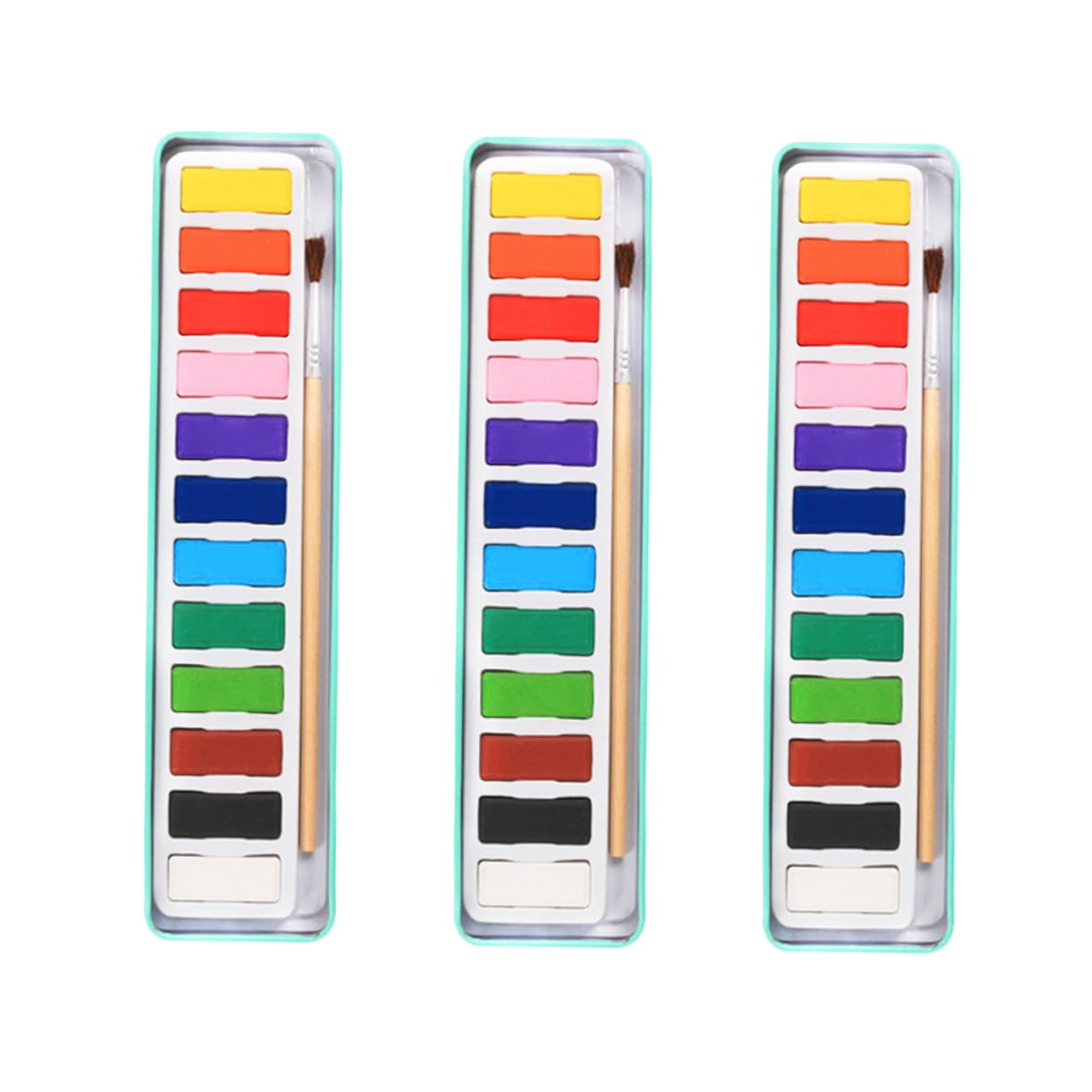 Housoutil Juego de 3 Pinturas de Acuarela Sólidas de 12 Colores