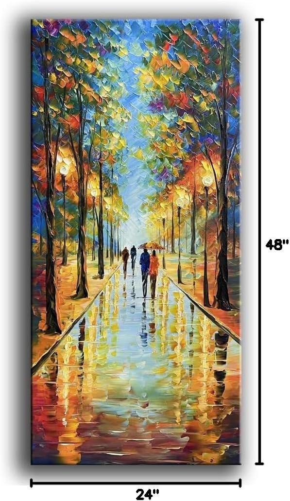 Tyed Art- 100% hand-painted 3D canvas abstract oil painting Landscape art contemporary large canvas wall art painting home Living Room decoration wall 24x48inch