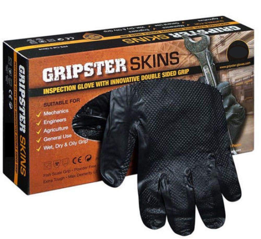 GRIPSTER Skins Nitril Handschuhe schwarz Größe 9 L Box a 50 Stück bei
