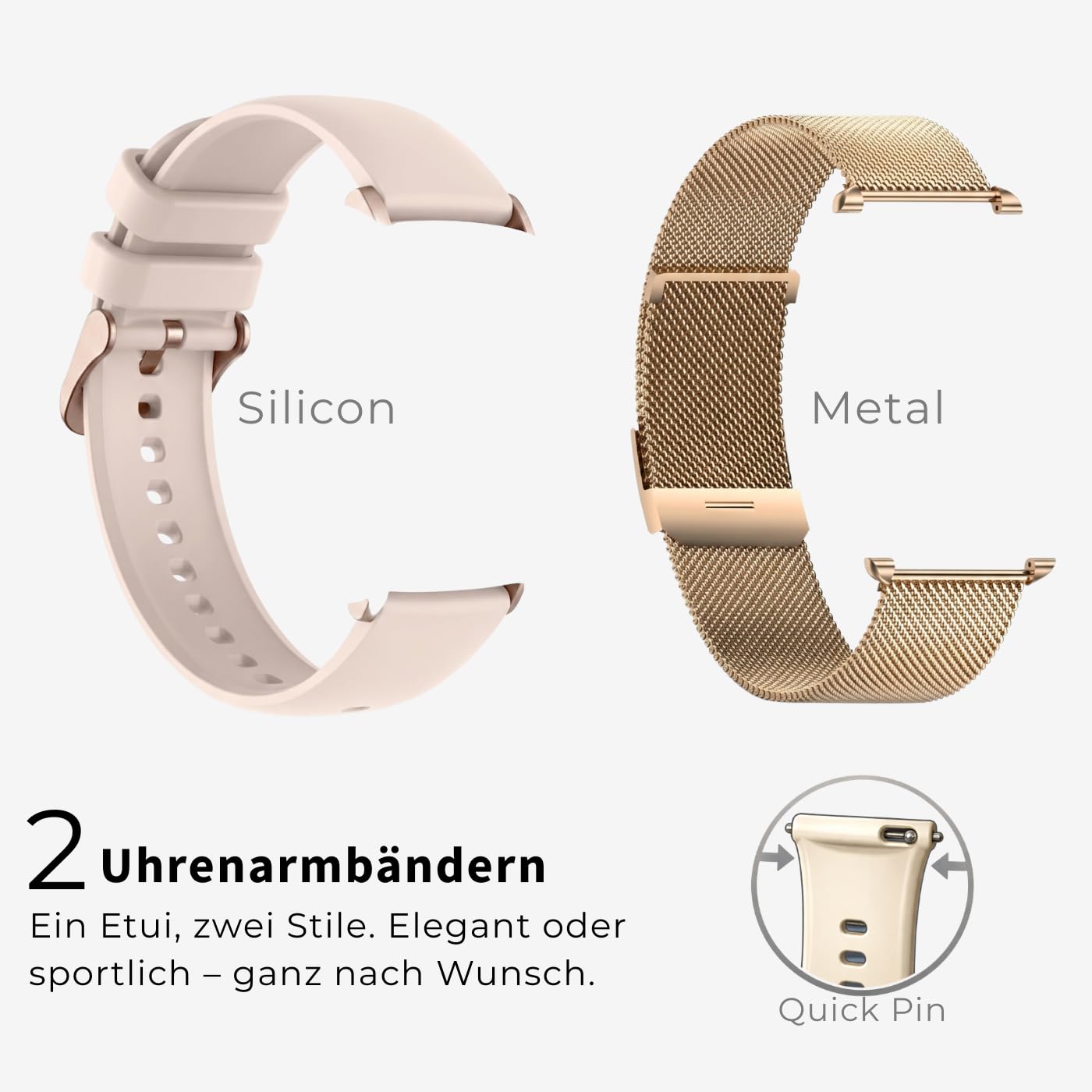 Smartwatch damski, złoty, 1,95" zegarek fitness z funkcją telefonu, tracker fitness do systemów Android i iOS, wodoszczelność IP68, zegarek sportowy z pulsometrem, krokomierzem i monitorem snu