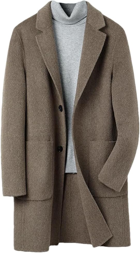 Haitpant Double-Sided Cashmere Coat Men Wool Jacket Winter Thickened Down Trench Coat Woolen Coat